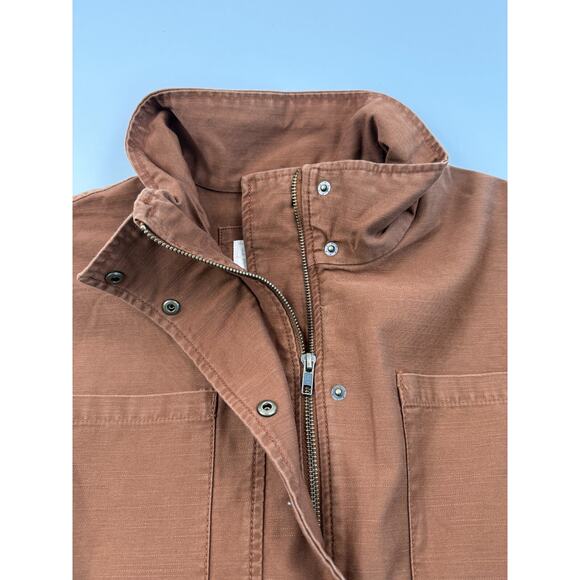 Levi's Women High Collar Button-up Front Karlie Utility Jacket Brown XL NWT - Picture 13 of 16